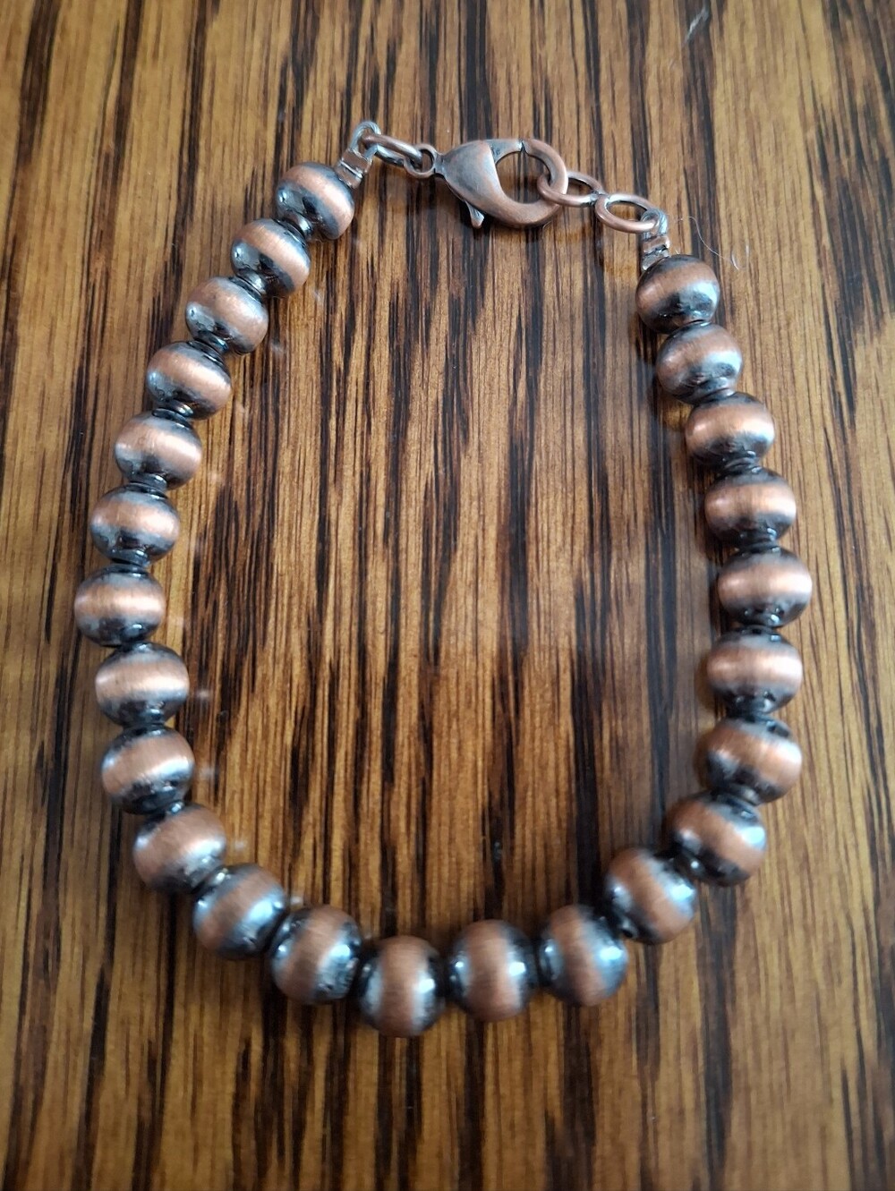 Copper Bracelet 6mm Desert Pearls 7.5"